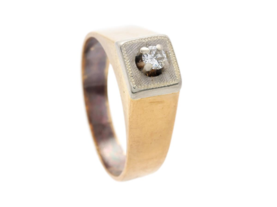 Smycken, ENSTENSRING, 18K guld/vitguld