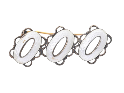 Smycken, BROSCH, förgyllt silver