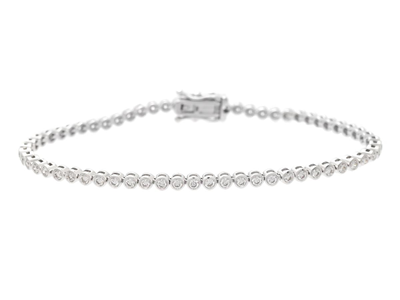 Smycken, TENNISARMBAND, 18K vitguld