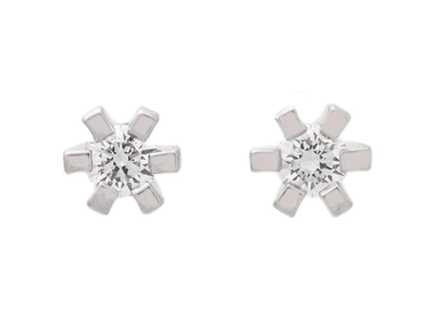 Smycken, ENSTENSÖRHÄNGEN, 18K vitguld