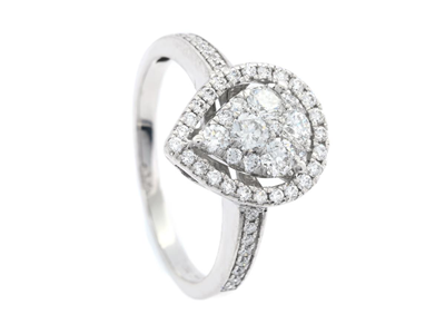 Smycken, RING, 18K vitguld