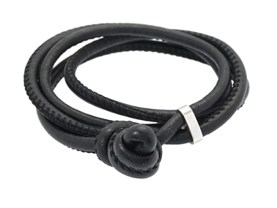 Smycken, ARMBAND, silver / läderimitation