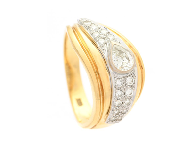 Smycken, RING, 18K guld/vitguld