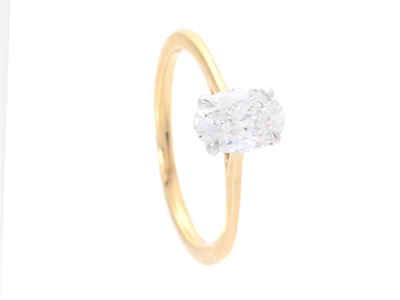 Smycken, ENSTENSRING, 18K guld/vitguld