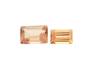 Ädelstenar, 2 TOPASER, gulorange