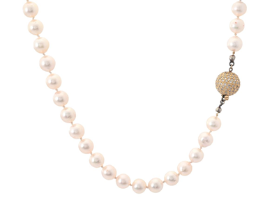 Smycken, PÄRLCOLLIER, odlade pärlor  ca 8,0 -8,25 mm