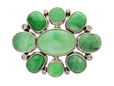 Smycken, BROSCH, 18K vitguld