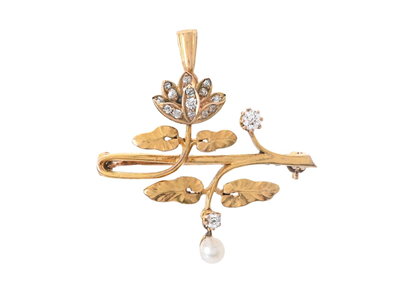 Smycken, BROSCH, 18K guld