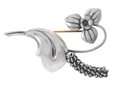 Smycken, BROSCH, silver