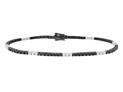 Smycken, TENNISARMBAND, 18K svartrodinerat guld