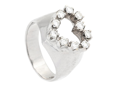Smycken, RING, 14K vitguld