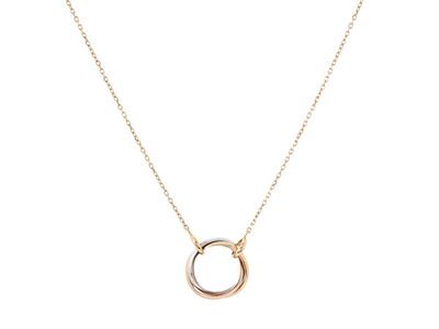 Smycken, COLLIER, 18K guld/vitguld/roseguld med ankarlänk längd 42-44 cm