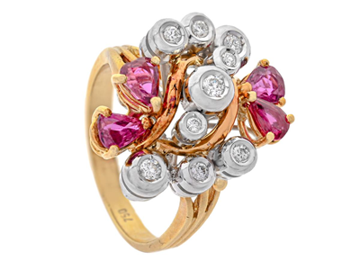 Smycken, RING, 18K guld/vitguld