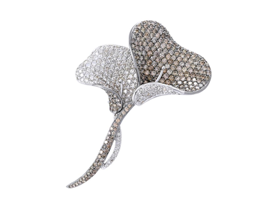 Smycken, BROSCH, 18K vitguld