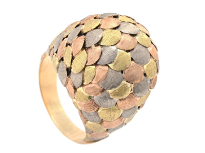 Smycken, RING, 14K trefärgat guld
