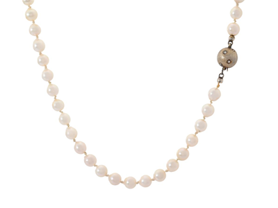 Smycken, PÄRLCOLLIER, odlade pärlor ca 6 mm