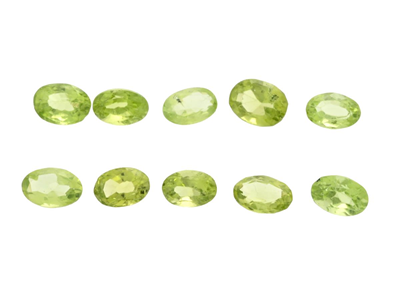 Ädelstenar, PERIDOTER, ovalslipade