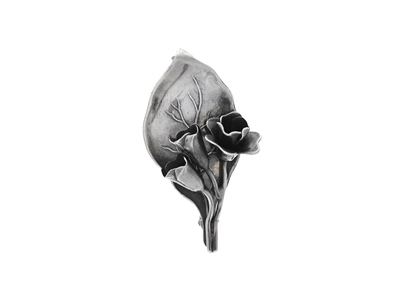 Smycken, BROSCH, silver