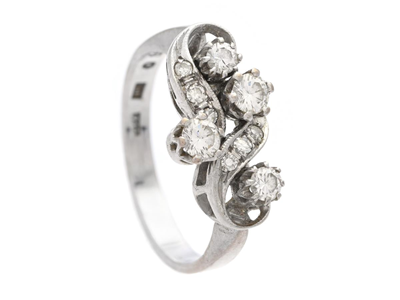 Smycken, RING, 18K vitguld