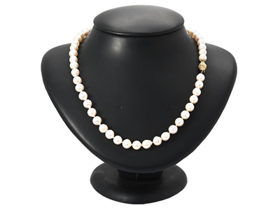 Smycken, PÄRLCOLLIER, odlade pärlor 7 mm