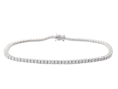 Smycken, TENNISARMBAND, 18K vitguld