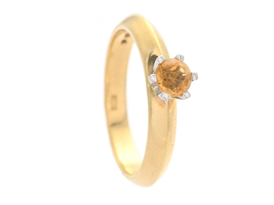 Smycken, RING, 18K guld/vitguld med citrin
