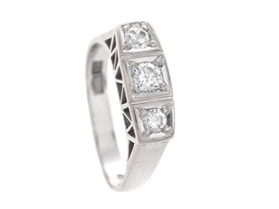 Smycken, RING, 18K vitguld