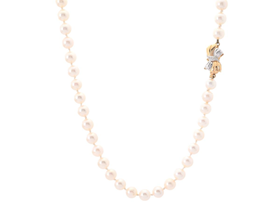 Smycken, PÄRLCOLLIER, odlade pärlor ca 6,5 mm