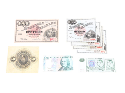 Mynt, SEDLAR, 1000 kr 1950