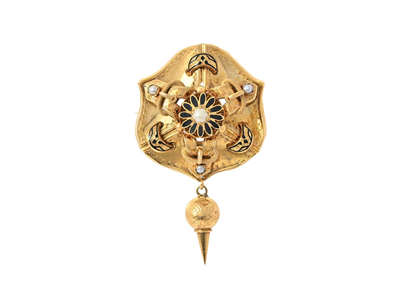 Smycken, BROSCH, 18K guld