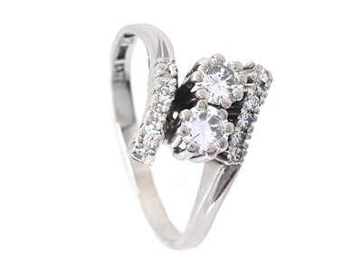 Smycken, RING, 18K vitugld