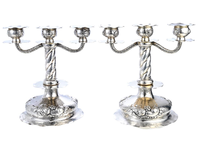 Silver, LJUSSTAKAR, ett par