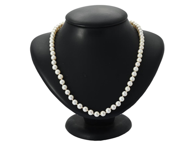 Smycken, PÄRLCOLLIER, odlade pärlor ca 6 mm
