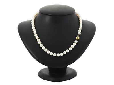 Smycken, PÄRLCOLLIER, odlade pärlor ca 6,3-6,4 mm