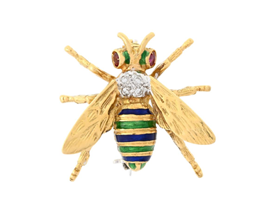 Smycken, BROSCH, 18K guld