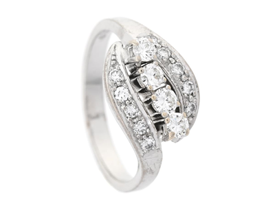 Smycken, RING, 18K vitguld