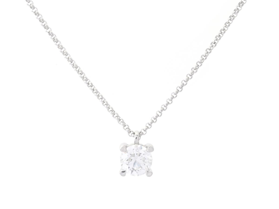 Smycken, ENSTENSCOLLIER, 18K vitguld