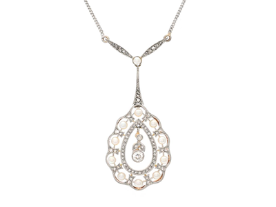 Smycken, COLLIER, 18K guld/vitguld/platina