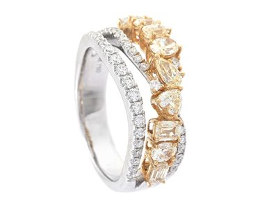 Smycken, RING, 18K vitguld/guld