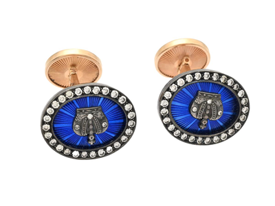Smycken, MANSCHETTKNAPPAR, 14K guld / silver