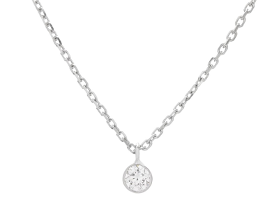 Smycken, ENSTENSCOLLIER, 18K vitguld