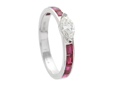 Smycken, RING, 18K vitguld