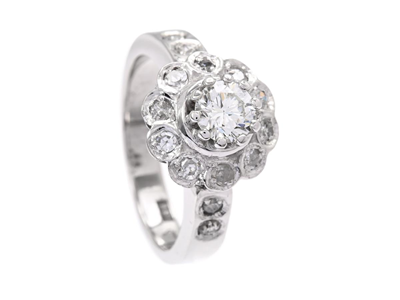 Smycken, RING, 18K vitguld