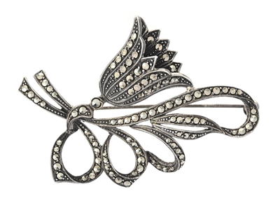 Smycken, BROSCH, silver