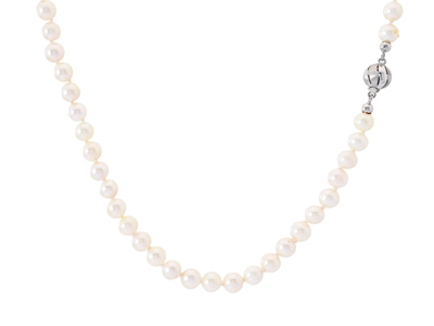Smycken, PÄRLCOLLIER, odlade pärlor ca 6,1 mm