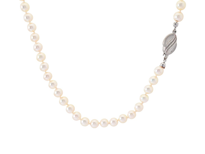 Smycken, PÄRLCOLLIER, odlade pärlor ca 6,6 mm