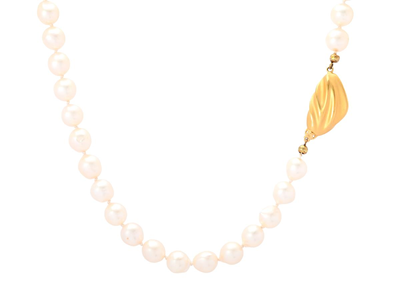 Smycken, PÄRLCOLLIER, odlade saltvattenspärlor ca 8,0 mm