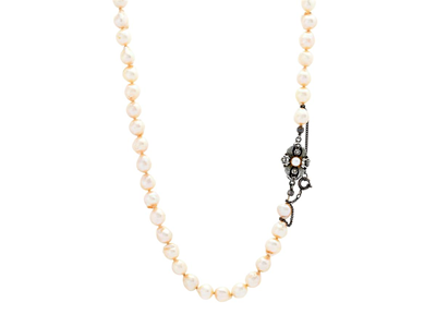 Smycken, PÄRLCOLLIER, odlade pärlor ca 6,5 mm