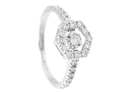 Smycken, RING, 18K vitguld