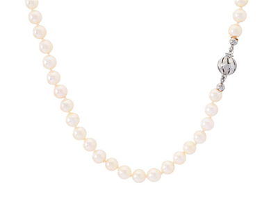 Smycken, PÄRLCOLLIER, odlade pärlor ca 5,5-6,3 mm